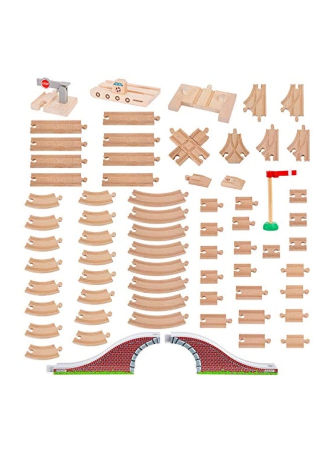 Orbrium 68-Piece Wooden Train Track Set  - Image 1