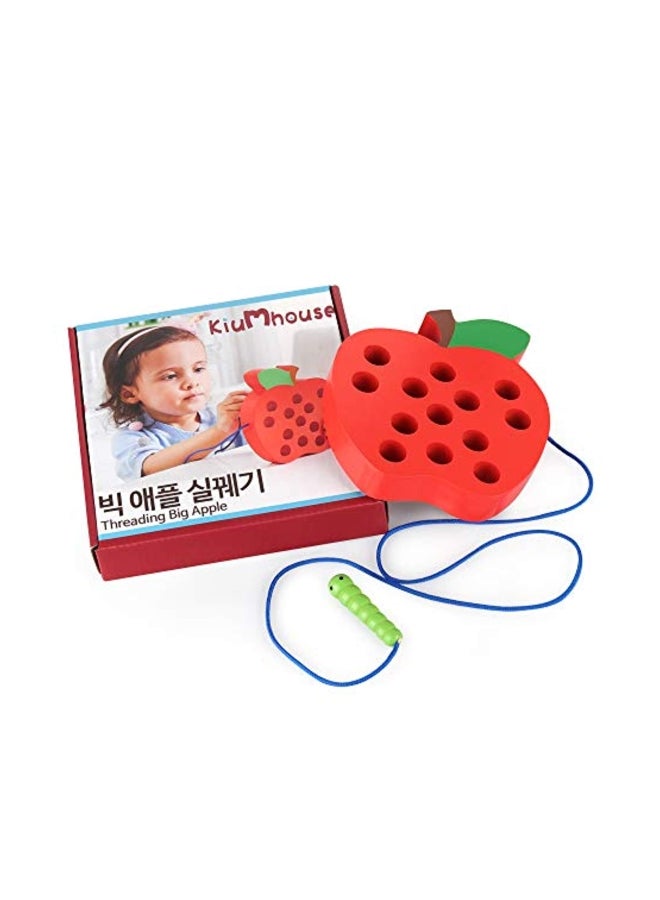 Coogam - Wooden Lacing Apple Puzzle Threading Toy - Image 1