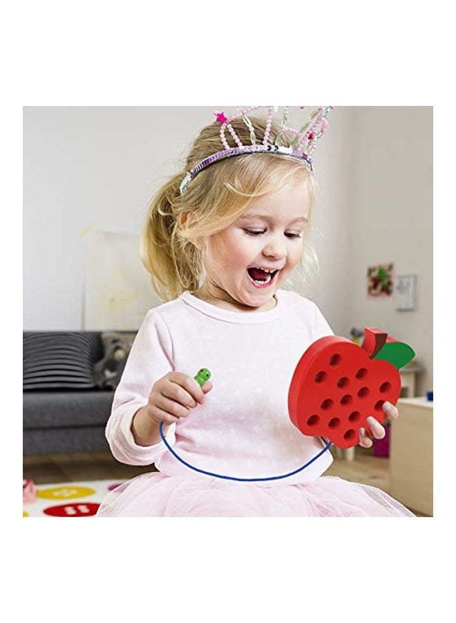 Coogam - Wooden Lacing Apple Puzzle Threading Toy - Image 1