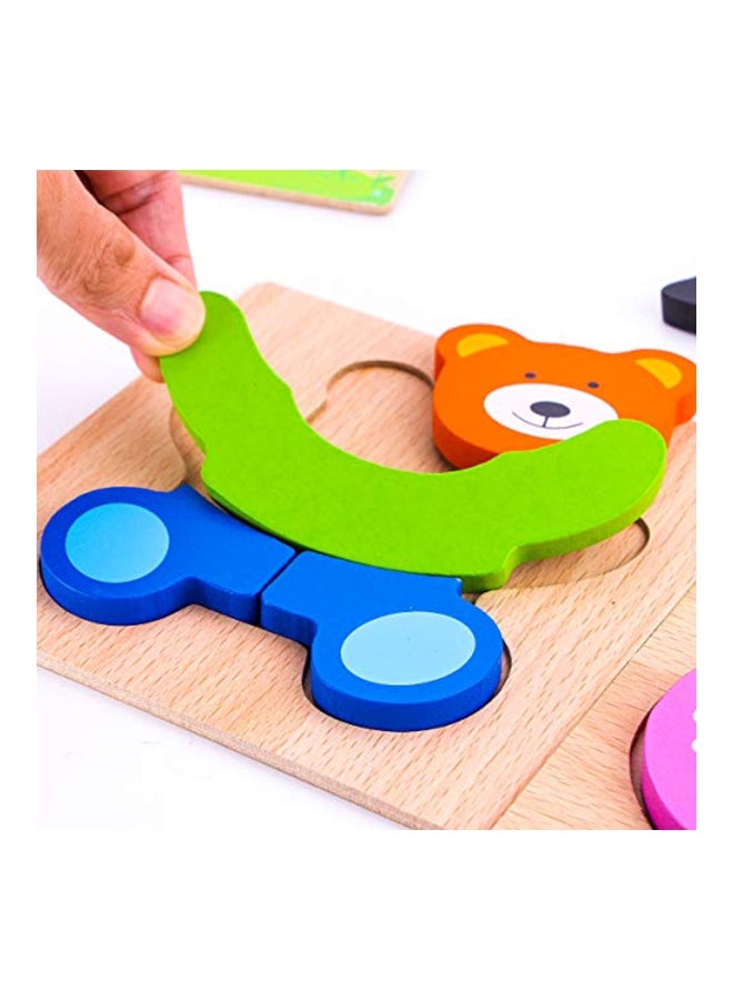 SKYFIELD 4-Piece Wooden Animal Jigsaw Puzzle - Image 3