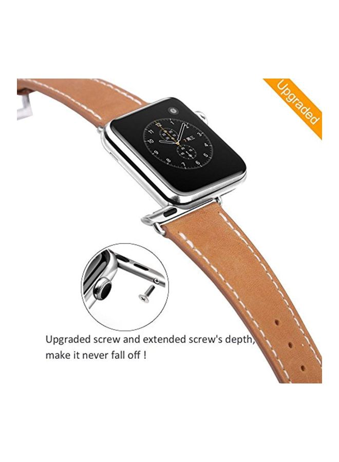 MARGE PLUS - Replacement Band For Apple Watch Series 4/3/2/1 42mm/44mm Brown - Image 1