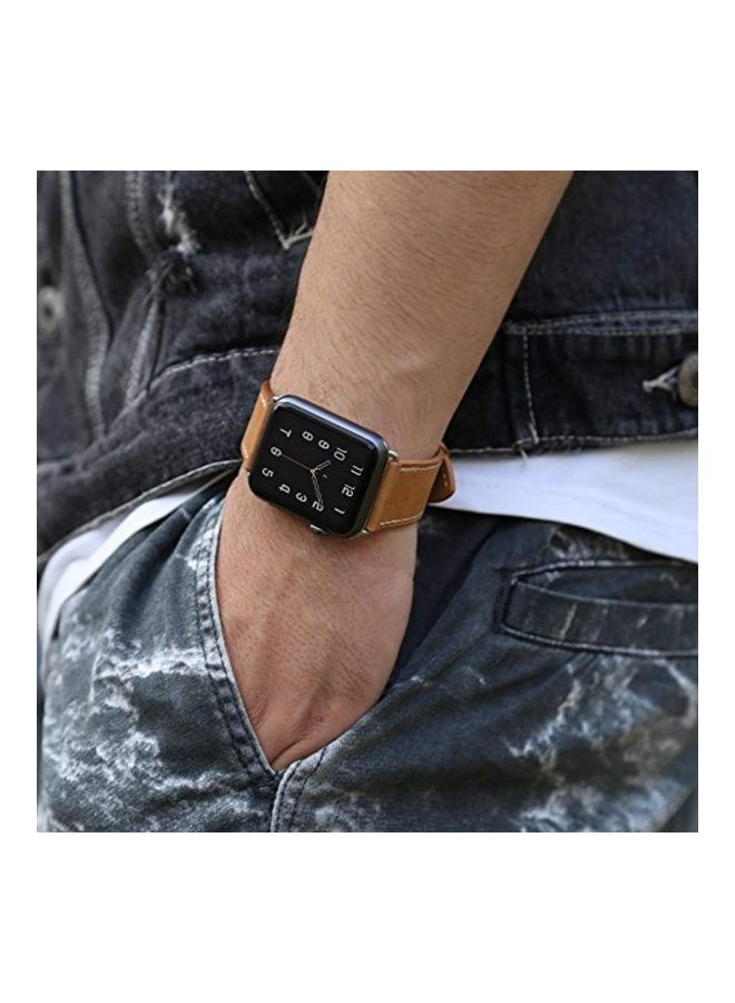 MARGE PLUS - Replacement Band For Apple Watch Series 4/3/2/1 42mm/44mm Brown - Image 1