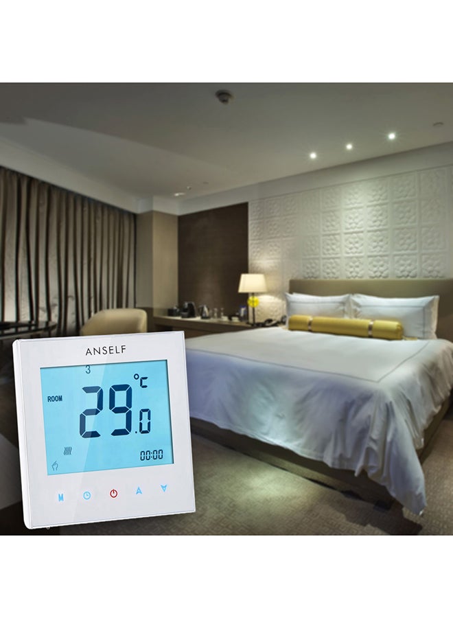 جهاز التحكم في درجة حرارة الغرفة مزود بشاشة LCD 15537 أبيض - Image 3