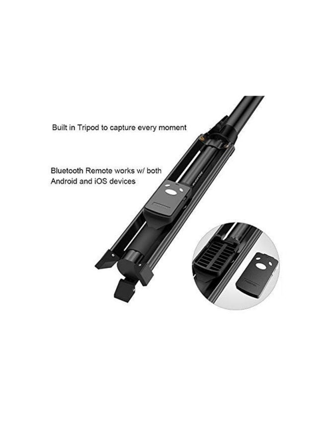 FugeTek - Tripod Stand With Selfie Stick Black - Image 1