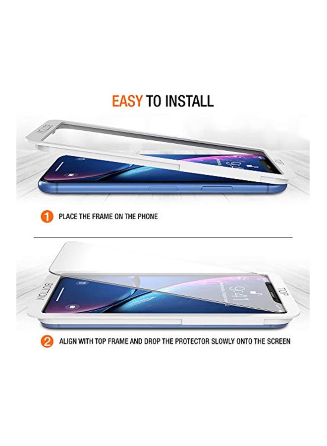 تريانيوم لاصقة حماية واقية للشاشة لهاتف أبل آيفون XR مكونة من 3 قطع شفاف  - Image 3