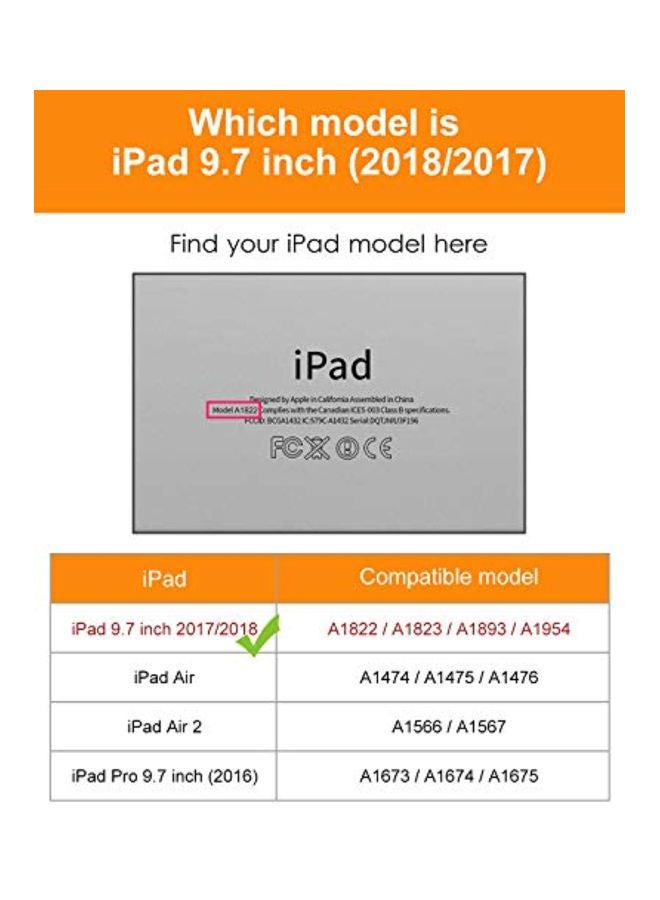 دتو غطاء حماية واقِ لأجهزة أبل آي باد من الجيل الخامس قياس 9.7 بوصة ذهبي وردي - Image 2