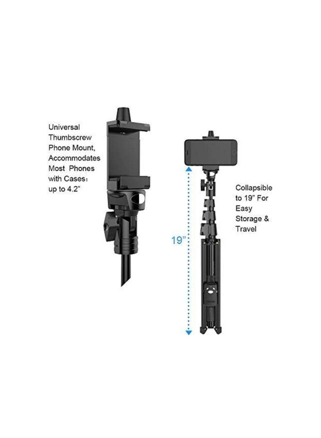 FugeTek - Tripod Stand With Selfie Stick Black - Image 1