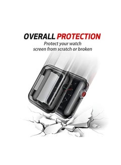 Smiling Protective Case Cover With Screen Protector For Apple Watch 4 Series 44mm Black  - Image 3