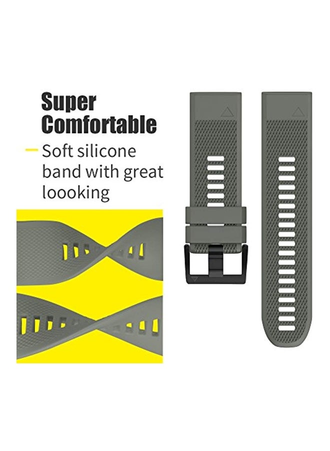 ANCOOL 5-Piece Replacement Band For Garmin Fenix 5/Fenix 5 Plus/Forerunner 935/Approach S60/Quatix 5 Red/Grey/Black - Image 5