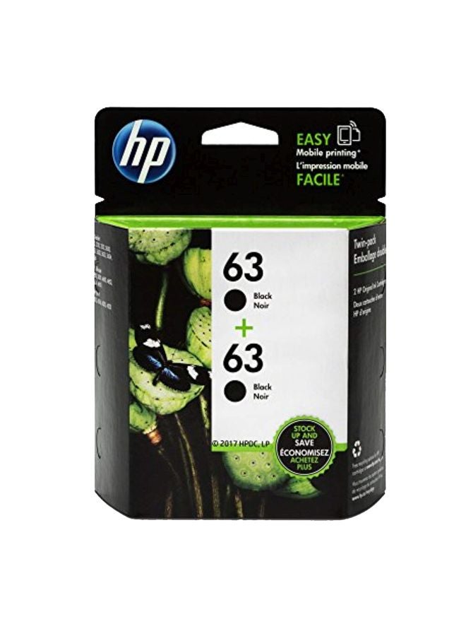 HP 2-Piece 63 Ink Cartridge Black - Image 1