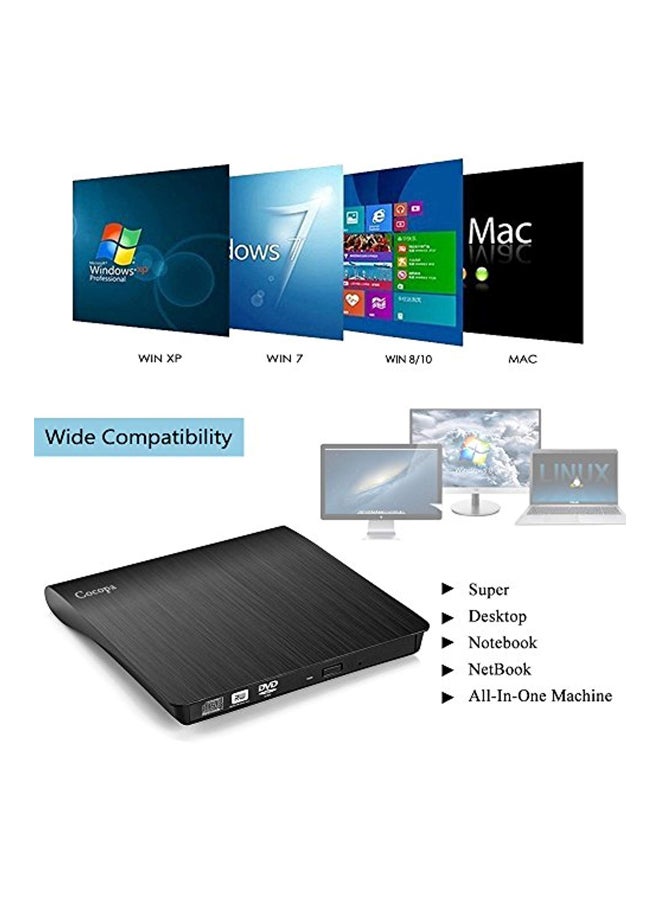 Cocopa External CD And DVD Drive Writer Black/Silver - Image 5