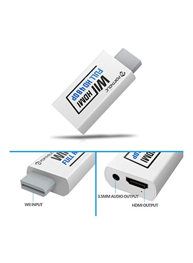 PORTHOLIC Full HD Wii To HDMI Converter White  - Image 3