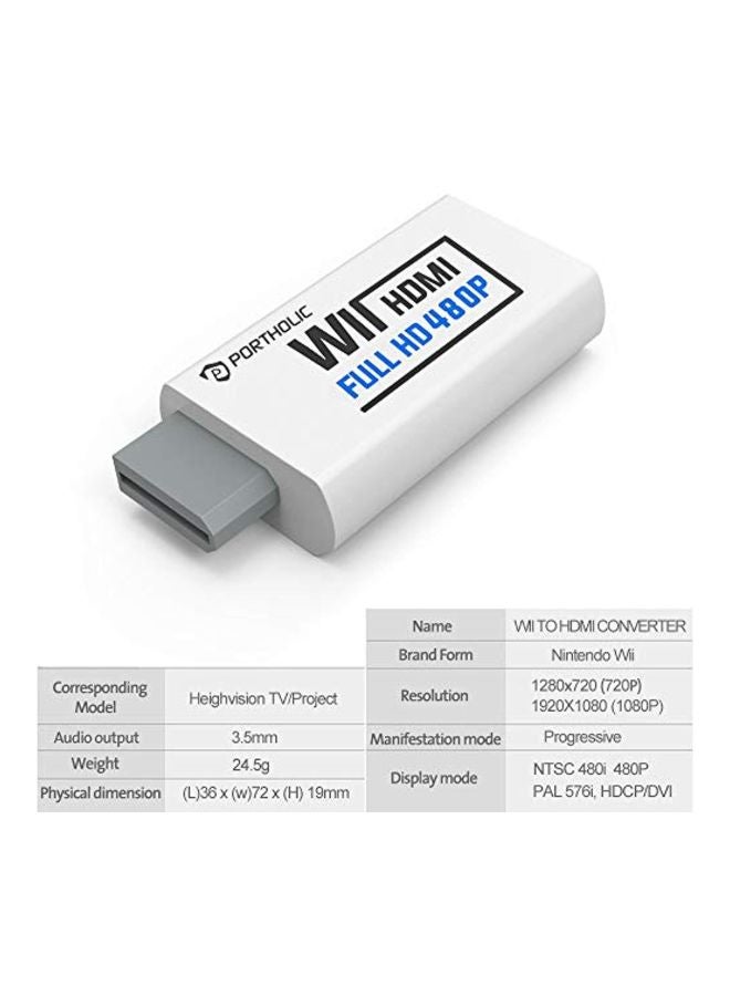 PORTHOLIC Full HD Wii To HDMI Converter White  - Image 5