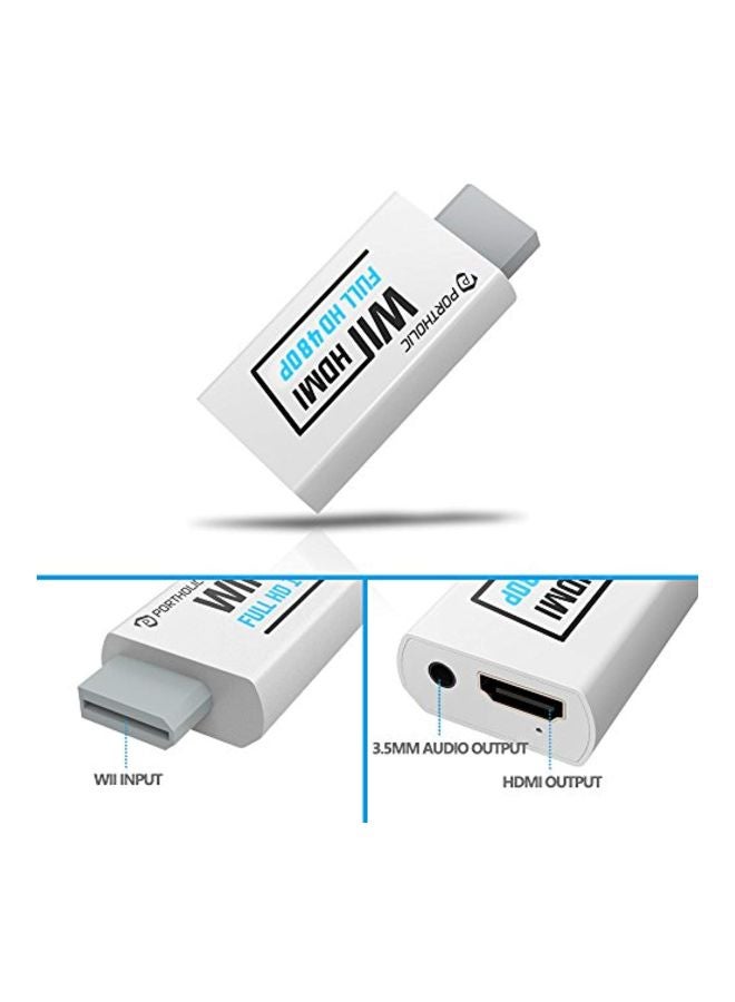 Wii To HDMI Converter With Adapter White/Black
