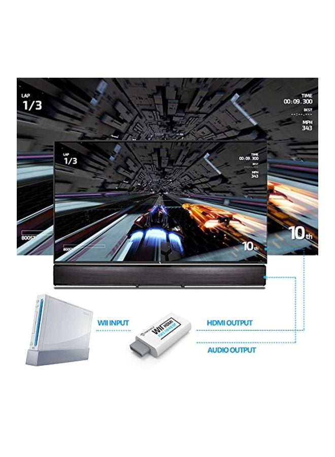 Wii To HDMI Converter With Adapter White/Black