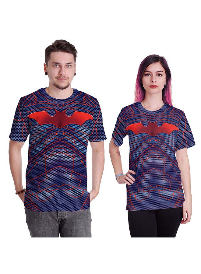 NADABAO 3D Printing Short Sleeve Couple T-Shirt Purple/Red - Image 1