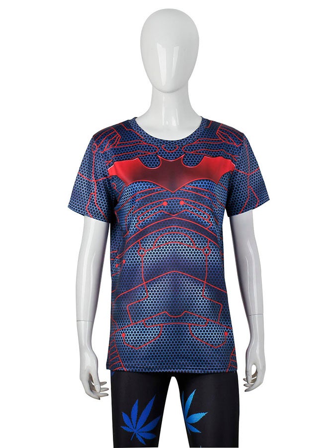 NADABAO 3D Printing Short Sleeve Couple T-Shirt Purple/Red - Image 2