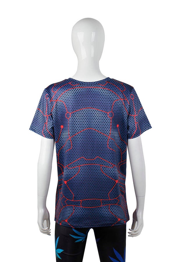 NADABAO 3D Printing Short Sleeve Couple T-Shirt Purple/Red - Image 3