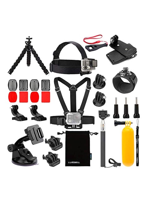 14-Item Accessories Kit For Gopro Hero 7 6 5/Session 5/Hero 4/3+/3/2/1 Black/Yellow/Red
