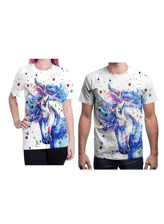 3D Printing Short Sleeve Couple T-Shirt Multicolour - v1557479668/N25154184V_1