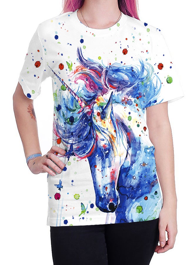 NADABAO - 3D Printing Short Sleeve Couple T-Shirt Multicolour - Image 1