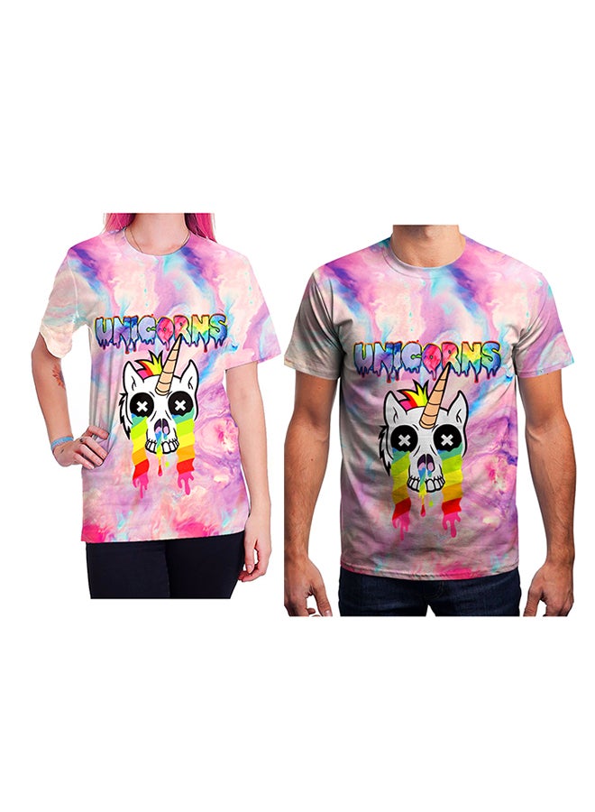 3D Printing Short Sleeve Couple T-Shirt Multicolour - v1557479670/N25154190V_1