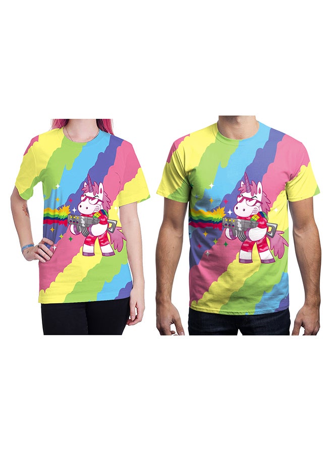 3D Printing Short Sleeve Couple T-Shirt Multicolour - v1557479685/N25154208V_1