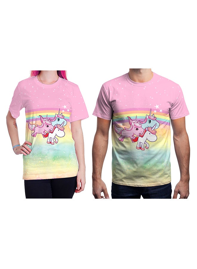 NADABAO 3D Printing Short Sleeve Couple T-Shirt Multicolour - Image 1