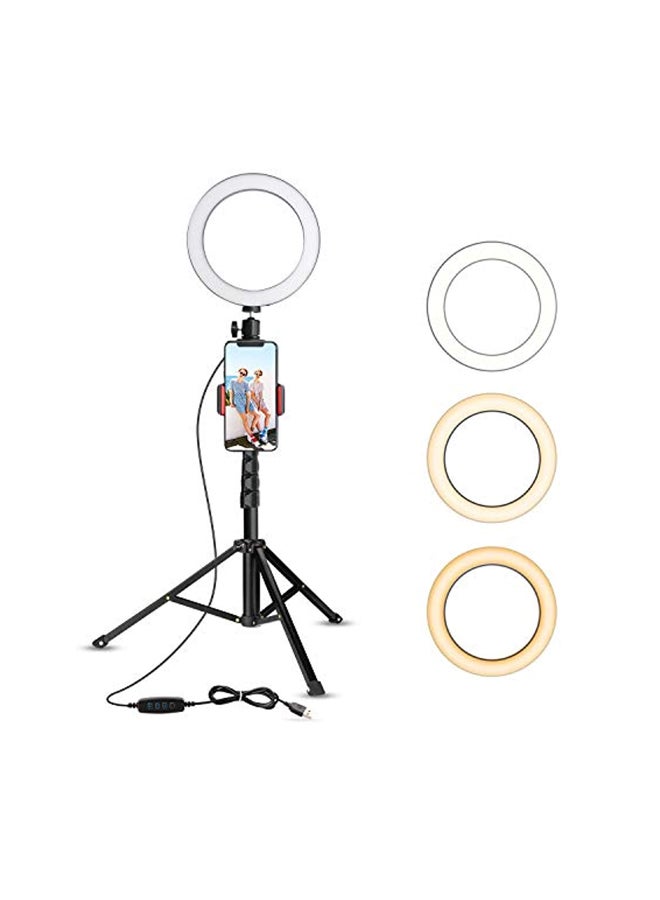 UBeesize Selfie Ring Light With Tripod Stand White/Black  - Image 2