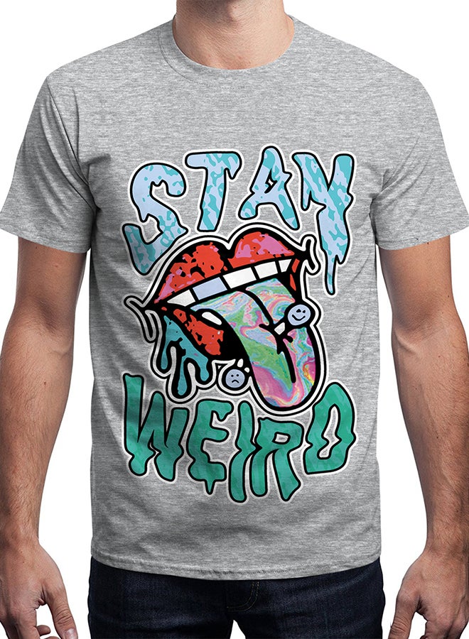 NADABAO 3D Printing Short Sleeve Couple T-Shirt Grey - Image 3