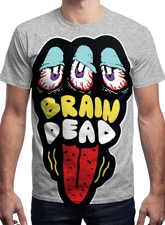 NADABAO - 3D Printing Short Sleeve Couple T-Shirt Grey - Image 1