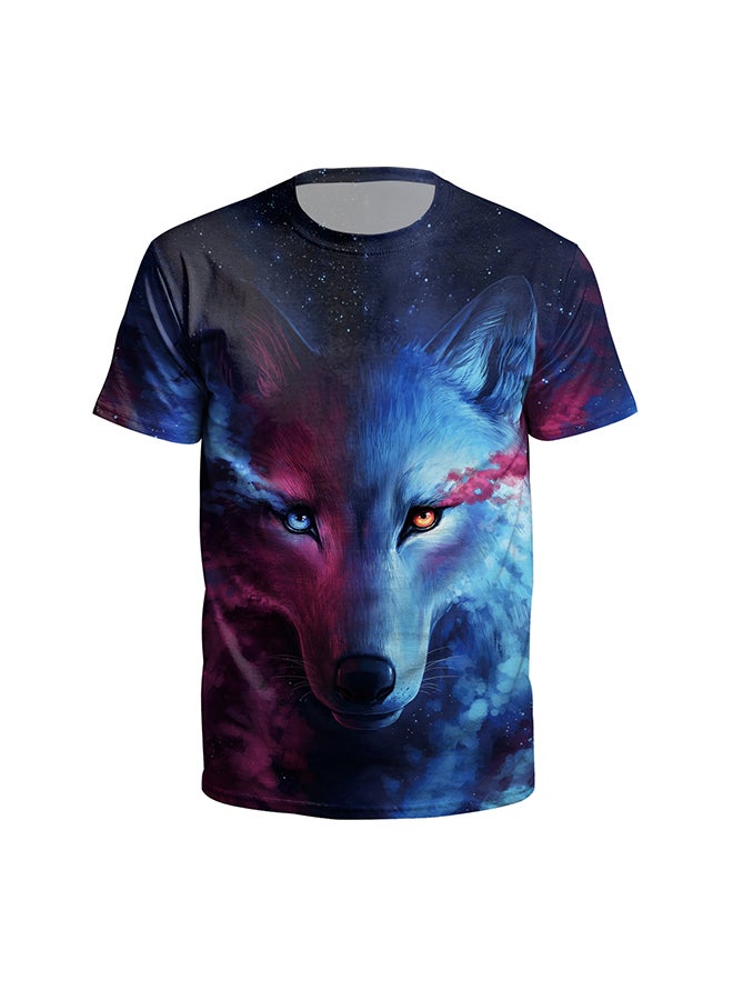 نادباو تيشيرت قطني بطباعة ثلاثية الأبعاد وبأكمام قصيرة للزوجين متعدد الألوان - Image 2