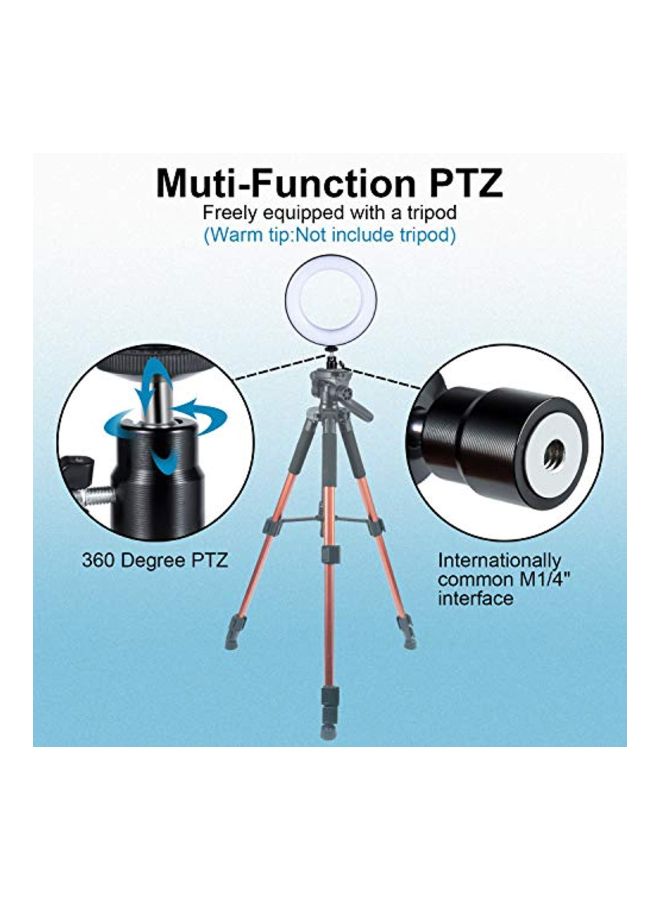 MACTREM - Mini LED Photography Ring Light With Tripod Stand White - Image 1