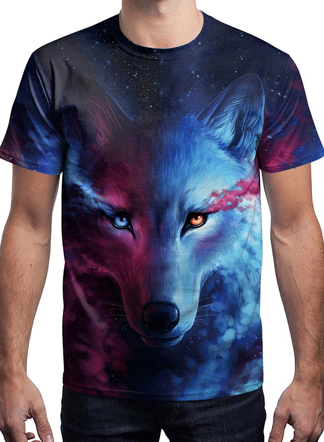 نادباو تيشيرت قطني بطباعة ثلاثية الأبعاد وبأكمام قصيرة للزوجين متعدد الألوان - Image 3