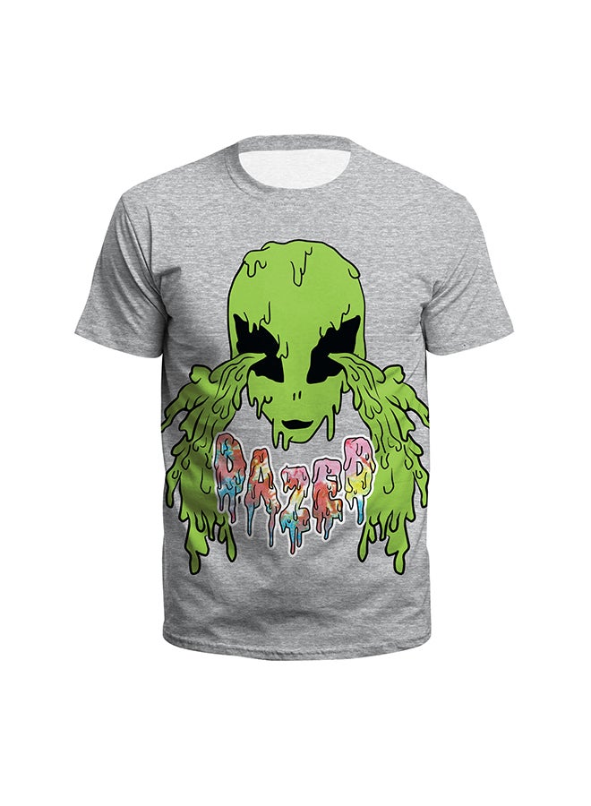 NADABAO - 3D Printing Short Sleeve Couple T-Shirt Grey - Image 1