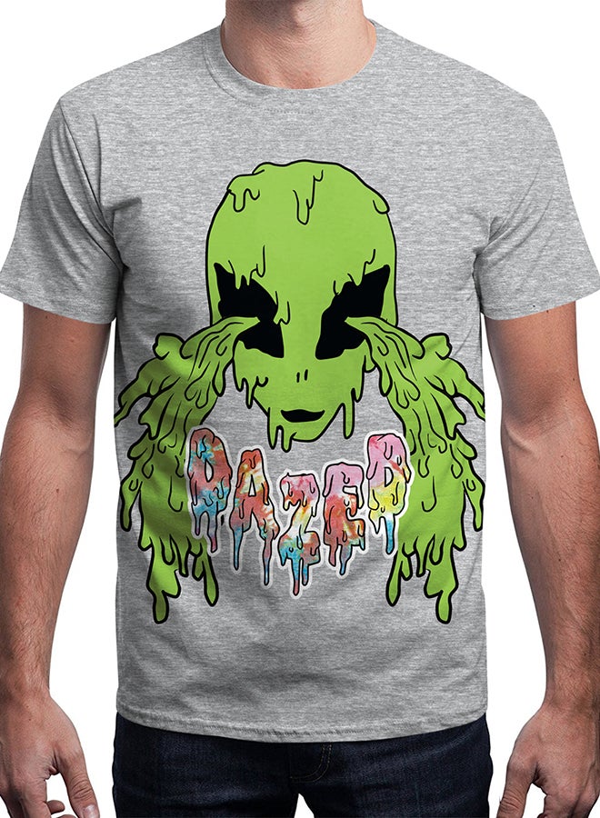 NADABAO - 3D Printing Short Sleeve Couple T-Shirt Grey - Image 1