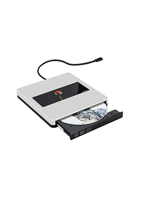 External CD/DVD Optical Drive Reader Player Silver/Black