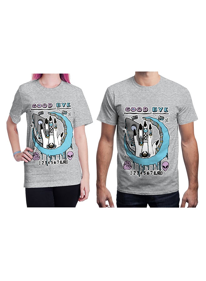 3D Printing Short Sleeve Couple T-Shirt Grey - v1557479723/N25154244V_1