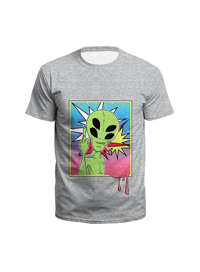 NADABAO - 3D Printing Short Sleeve Couple T-Shirt Grey - Image 1