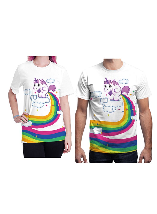 NADABAO 3D Printing Short Sleeve Couple T-Shirt Multicolour - Image 1