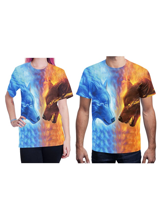 NADABAO 3D Printing Short Sleeve Couple T-Shirt Multicolour - Image 1