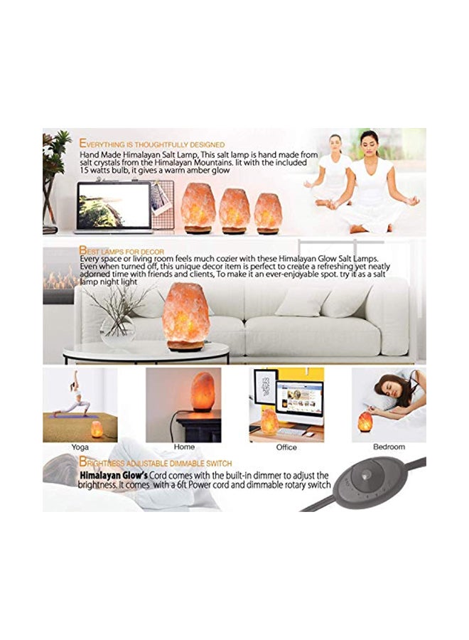 Himalayan Glow Crystal Salt Lamp Yellow 5x5x9inch  - Image 5