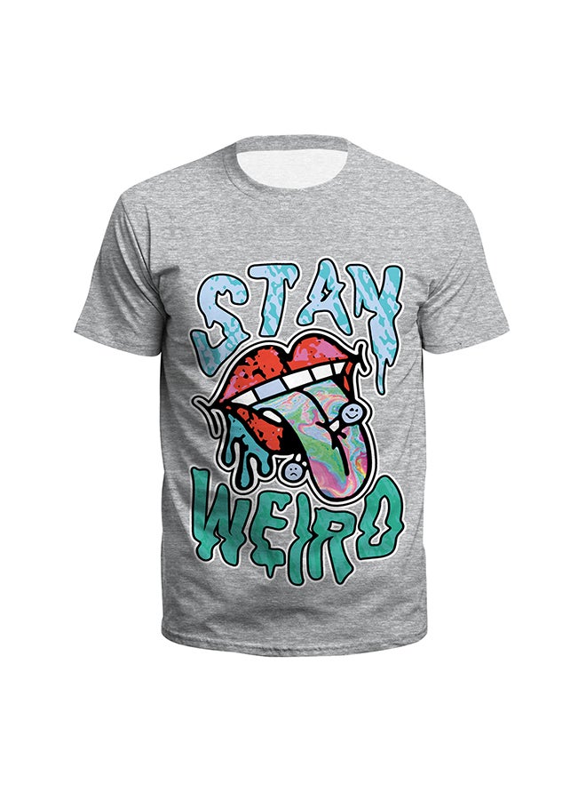 NADABAO 3D Printing Short Sleeve Couple T-Shirt Grey - Image 2