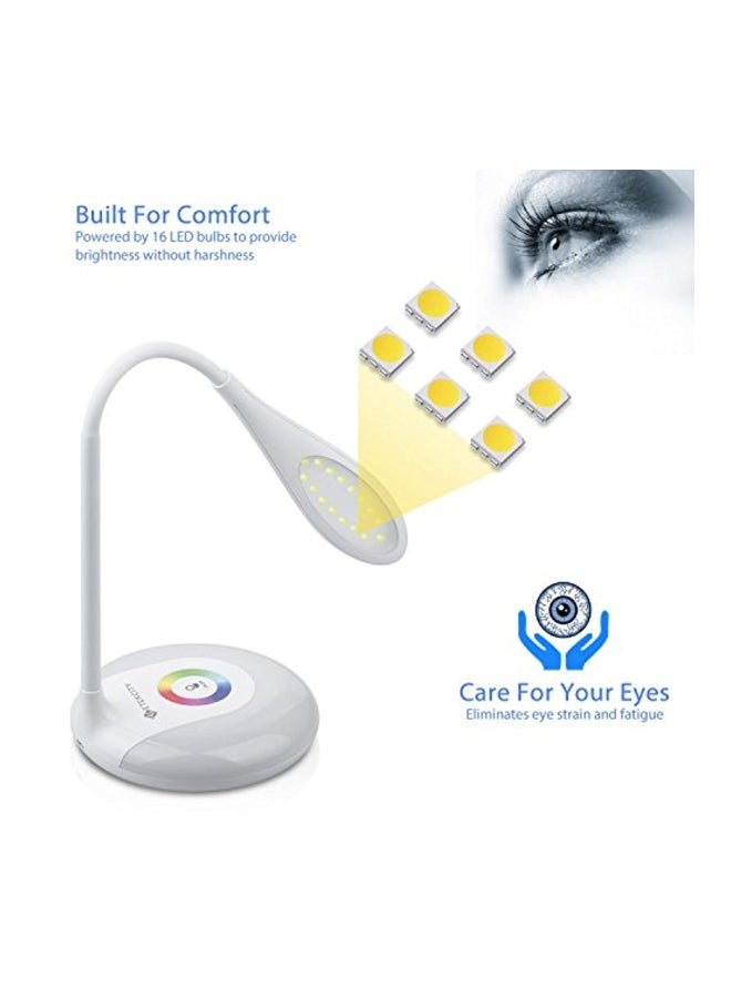 LED Desk Lamp White 9.6 x 5.4 x 5.5inch