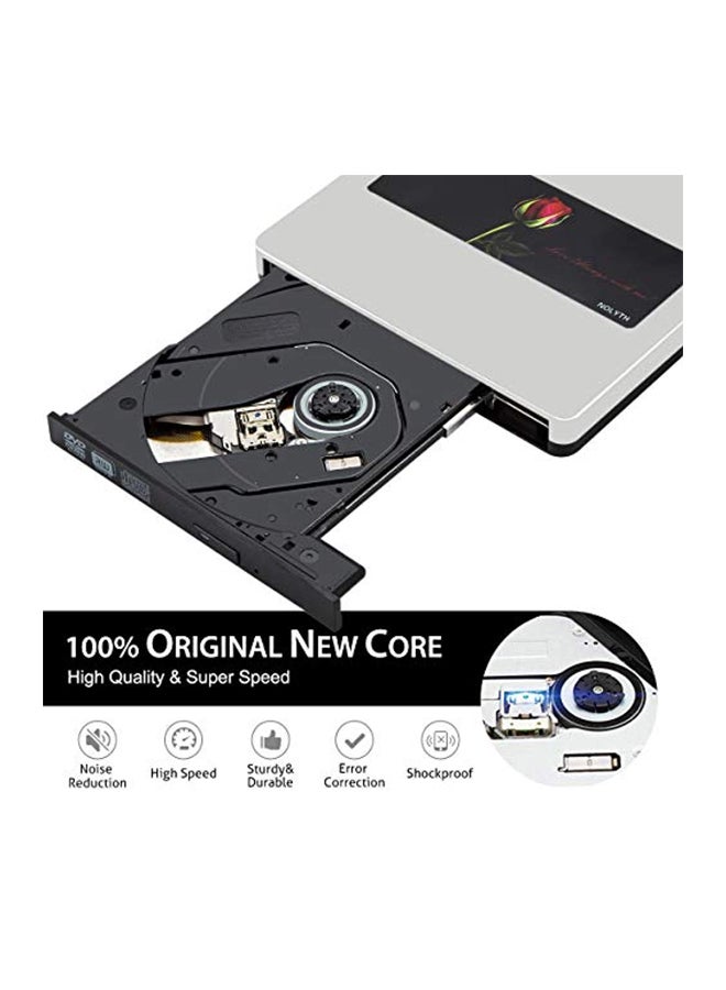 NOLYTH - External CD/DVD Optical Drive Reader Player Silver/Black - Image 1