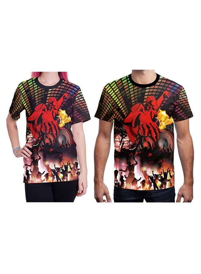 3D Printing Short Sleeve Couple T-Shirt Multicolour - v1557479824/N25154484V_1