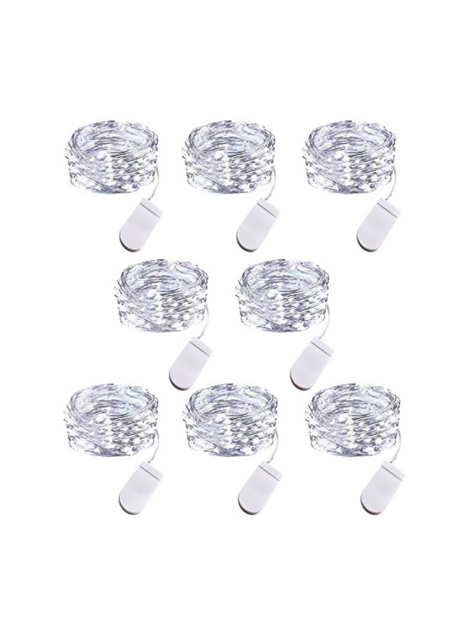 نوفوستيلا طقم شرائط إضاءة زينة LED يوستلر مكون من 8 قطع أبيض مبهج 5.7x1.6x4.7بوصة - Image 1