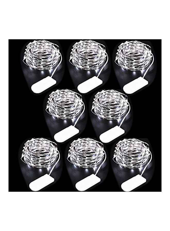 نوفوستيلا طقم شرائط إضاءة زينة LED يوستلر مكون من 8 قطع أبيض مبهج 5.7x1.6x4.7بوصة - Image 2