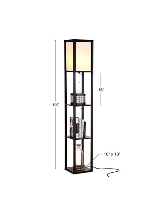 brightech LED Shelf Floor Lamp Classic Black 10.2x10.2x63inch - Image 2