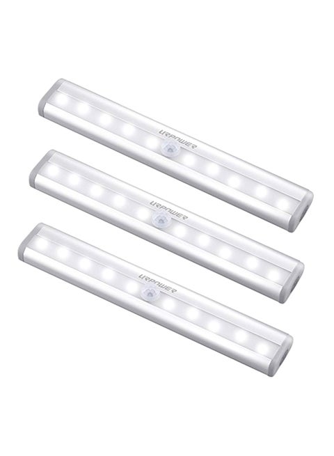 3-Piece Motion Sensor Light White 8.4x4.4x1.4inch